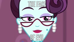Size: 1024x576 | Tagged: safe, screencap, character:principal abacus cinch, equestria girls:friendship games, g4, my little pony:equestria girls, cinchabetes, cute, meme, smiling, solo, when she smiles