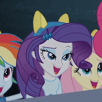 Size: 352x352 | Tagged: safe, screencap, character:fluttershy, character:pinkie pie, character:rainbow dash, character:rarity, equestria girls:friendship games, g4, my little pony:equestria girls, animated, clothing, lidded eyes