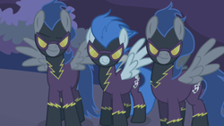 Size: 1280x720 | Tagged: safe, screencap, character:descent, character:nightshade, species:pegasus, species:pony, episode:friendship is magic, g4, my little pony: friendship is magic, female, male, mare, shadowbolts, spread wings, stallion, wings