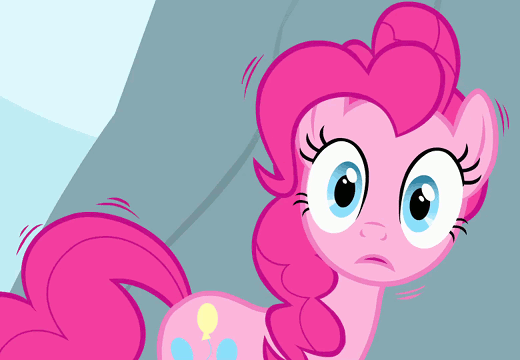 Size: 520x360 | Tagged: safe, screencap, character:pinkie pie, episode:feeling pinkie keen, g4, my little pony: friendship is magic, animated, cropped, looking at you, pinkie sense, shaking, solo, vibrating, vibrating like a broken washing machine