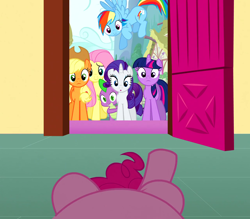 Size: 1280x1121 | Tagged: safe, screencap, character:applejack, character:fluttershy, character:pinkie pie, character:rainbow dash, character:rarity, character:spike, character:twilight sparkle, episode:too many pinkie pies, g4, my little pony: friendship is magic, out of context, varying degrees of want