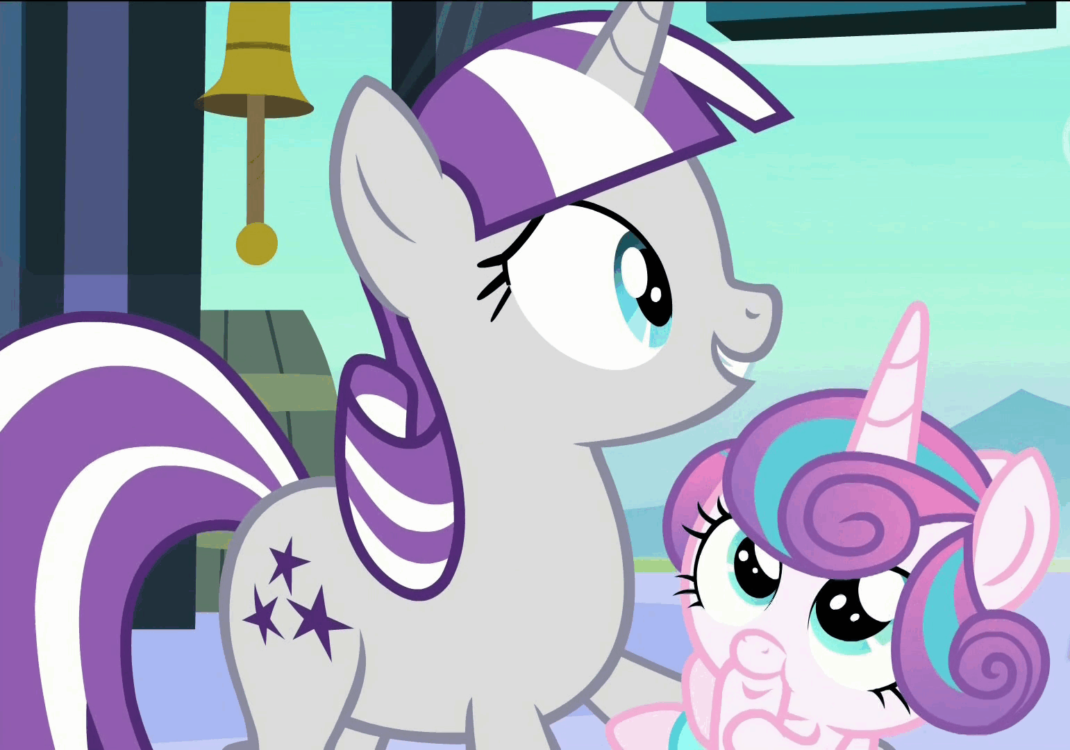 Size: 1541x1080 | Tagged: safe, screencap, character:princess flurry heart, character:twilight velvet, episode:the crystalling, g4, my little pony: friendship is magic, animated, female, grandmother, grandmother and grandchild, grandmother and granddaughter, loop, sucking