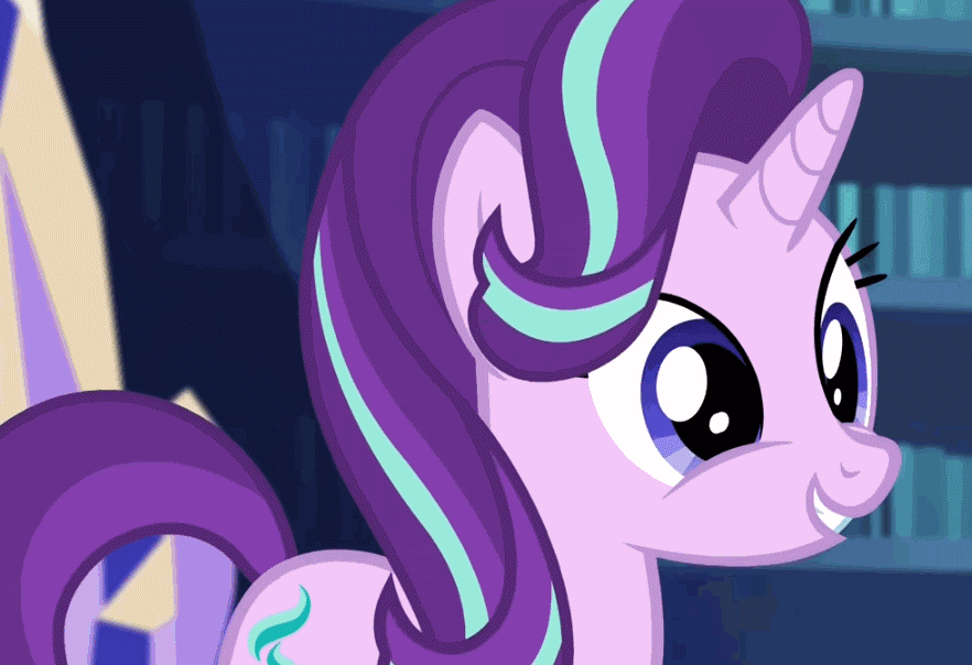 Size: 882x604 | Tagged: safe, screencap, character:starlight glimmer, character:twilight sparkle, character:twilight sparkle (alicorn), species:alicorn, species:pony, episode:the crystalling, g4, my little pony: friendship is magic, animated, anxiety, female, mare, panic attack, ptsd, ptsd glimmer, scared, shocked, sweat