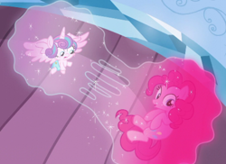 Size: 594x432 | Tagged: safe, screencap, character:pinkie pie, character:princess flurry heart, episode:the crystalling, g4, my little pony: friendship is magic, biology, bubble, cell, cell division, mitosis, science