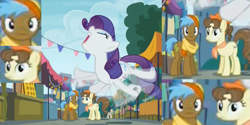 Size: 1435x717 | Tagged: safe, screencap, character:neigh sayer, character:rarity, episode:the gift of the maud pie, g4, my little pony: friendship is magic, collage, looking at you, pegasus olsen, peggy holstein, zoomed in