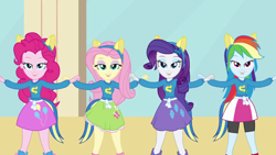 Size: 1280x720 | Tagged: safe, screencap, character:fluttershy, character:pinkie pie, character:rainbow dash, character:rarity, my little pony:equestria girls