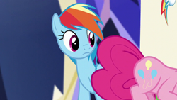 Size: 1280x720 | Tagged: safe, screencap, character:pinkie pie, character:rainbow dash, species:pony, episode:the one where pinkie pie knows, g4, my little pony: friendship is magic, eyes on the prize, female, mare, plot
