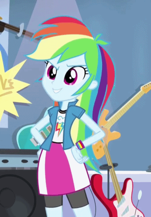 Size: 500x720 | Tagged: safe, screencap, character:rainbow dash, episode:guitar centered, equestria girls:rainbow rocks, g4, my little pony:equestria girls, animated, cropped, cute, dashabetes, happy, solo