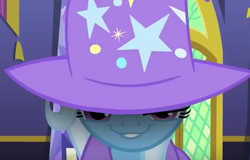 Size: 473x303 | Tagged: safe, screencap, character:trixie, species:pony, species:unicorn, episode:no second prances, g4, my little pony: friendship is magic, female, mare, trixie's glare