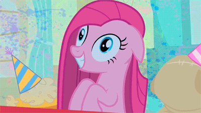 Size: 400x225 | Tagged: safe, screencap, character:pinkamena diane pie, character:pinkie pie, episode:party of one, g4, my little pony: friendship is magic, animated, contemplating insanity, insanity, insanity face