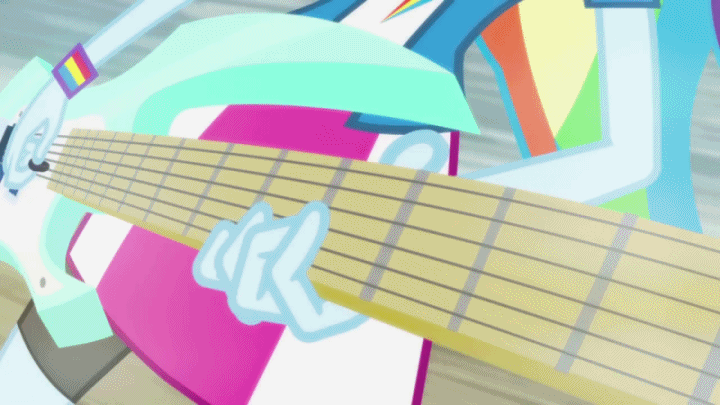 Size: 720x405 | Tagged: safe, screencap, character:rainbow dash, episode:guitar centered, equestria girls:rainbow rocks, g4, my little pony:equestria girls, animated, guitar, solo
