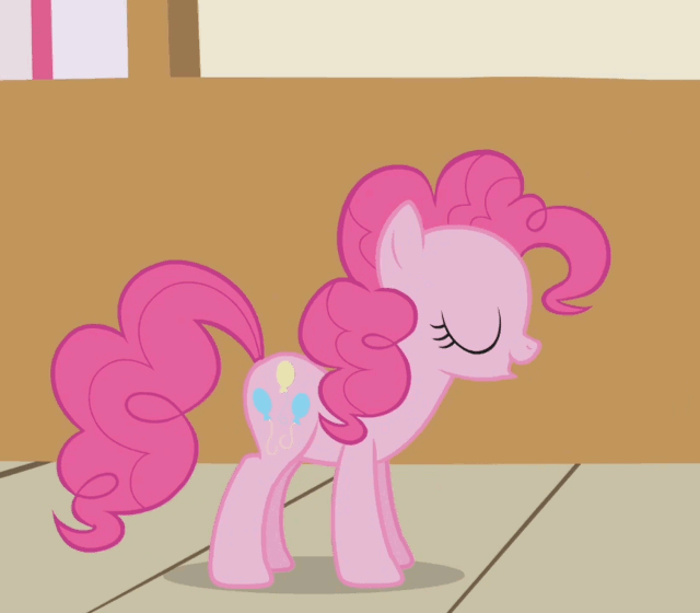 Size: 640x560 | Tagged: safe, screencap, character:pinkie pie, episode:applebuck season, g4, my little pony: friendship is magic, season 1, animated, eyes closed, howling, invisible stallion, pinkie being pinkie, solo, wooo