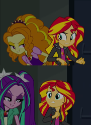 Size: 1024x1412 | Tagged: safe, screencap, character:adagio dazzle, character:aria blaze, character:sunset shimmer, equestria girls:rainbow rocks, g4, my little pony:equestria girls, eyes on the prize, lip bite