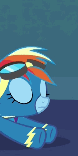 Size: 250x500 | Tagged: safe, screencap, character:rainbow dash, species:pegasus, species:pony, episode:newbie dash, g4, my little pony: friendship is magic, animated, behaving like a dog, context is for the weak, cropped, eyes closed, female, floppy ears, frown, invisible stallion, iwtcird, mare, meme, open mouth, out of context, solo, spread wings, wings, wonderbolts uniform