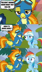 Size: 1276x2155 | Tagged: safe, artist:szinthom, screencap, character:rainbow dash, character:spitfire, episode:newbie dash, g4, my little pony: friendship is magic, discovery family logo, exploitable meme, literal, meme, spitfire's nickname, theory, whisper, whispering, wonderbolts uniform