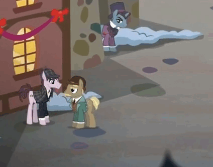 Size: 424x333 | Tagged: safe, screencap, episode:a hearth's warming tail, g4, my little pony: friendship is magic, animated, james moriarty, john watson, sherlock holmes