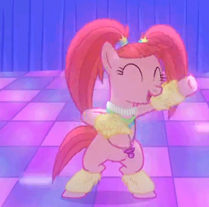 Size: 427x424 | Tagged: safe, screencap, character:pacific glow, species:earth pony, species:pony, episode:the saddle row review, g4, my little pony: friendship is magic, animated, cropped, cute, dancing, female, glowbetes, mare, pacifier, rave, solo