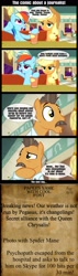 Size: 1000x3498 | Tagged: safe, artist:sasha-flyer, screencap, character:applejack, character:rainbow dash, episode:the saddle row review, g4, my little pony: friendship is magic, buried lede, comic, journalist, satire, screencap comic