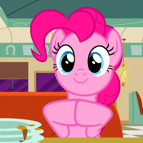 Size: 497x497 | Tagged: safe, screencap, character:pinkie pie, episode:the saddle row review, g4, my little pony: friendship is magic, animated, solo