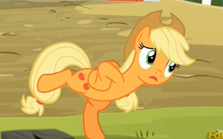 Size: 1920x1200 | Tagged: safe, screencap, character:applejack, species:pony, episode:applejack's day off, chicken dance, chickenjack, silly, silly pony, who's a silly pony