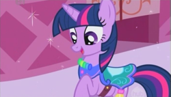 Size: 705x401 | Tagged: safe, screencap, character:twilight sparkle, character:twilight sparkle (unicorn), species:pony, species:unicorn, episode:the ticket master, g4, my little pony: friendship is magic, saddle, solo