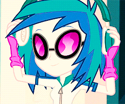 Size: 245x205 | Tagged: safe, screencap, character:dj pon-3, character:vinyl scratch, episode:music to my ears, equestria girls:rainbow rocks, g4, my little pony:equestria girls, animated, headphones, ipod, mp3 player, music player, solo, sunglasses
