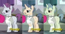 Size: 1143x603 | Tagged: safe, screencap, character:pinkie pie, species:pony, species:unicorn, episode:spice up your life, g4, my little pony: friendship is magic, background pony, discovery family logo, male, stallion, unnamed pony, waiter