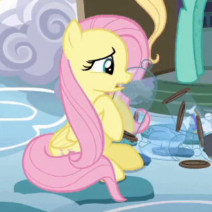 Size: 305x305 | Tagged: safe, screencap, character:fluttershy, character:zephyr breeze, species:pony, episode:flutter brutter, g4, my little pony: friendship is magic, animated, blinking, sitting, solo focus
