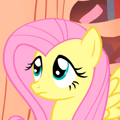 Size: 506x505 | Tagged: safe, screencap, character:fluttershy, species:pony, episode:bridle gossip, g4, my little pony: friendship is magic, animated, cute, floppy ears, shyabetes, um