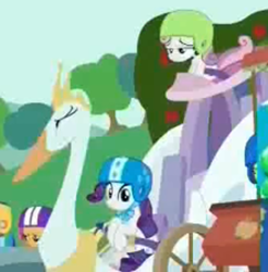 Size: 500x509 | Tagged: safe, screencap, character:rainbow dash, character:rarity, character:scootaloo, character:sweetie belle, species:pegasus, species:pony, episode:the cart before the ponies, g4, my little pony: friendship is magic, swanlestia, swanlestia cart