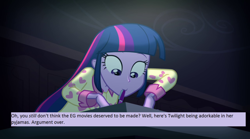 Size: 1024x571 | Tagged: safe, artist:thejboy88, screencap, character:twilight sparkle, equestria girls:rainbow rocks, g4, my little pony:equestria girls, clothing, cute, mouth drawing, mouth hold, pajamas, pen