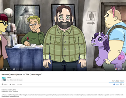 Size: 1278x992 | Tagged: safe, screencap, species:human, barely pony related, brony, brony stereotype, convention, dungeons and dragons, harmon quest, parody, seeso, youtube, youtube link
