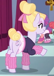 Size: 297x412 | Tagged: safe, screencap, character:hoofer steps, species:pony, episode:on your marks, g4, my little pony: friendship is magic, cropped, female, leotard, mare, plot