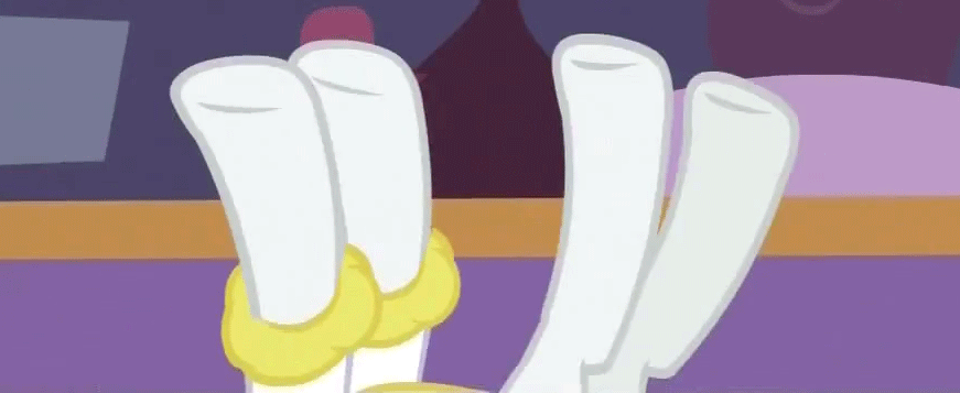 Size: 871x357 | Tagged: safe, screencap, character:rarity, species:pony, species:unicorn, episode:ponyville confidential, g4, my little pony: friendship is magic, animated, female, gif, hoofy-kicks, hooves, implying, mare, on back, solo