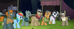 Size: 1919x769 | Tagged: safe, screencap, character:biff, character:doctor caballeron, character:quibble pants, character:rainbow dash, character:rogue, character:withers, species:pony, episode:stranger than fanfiction, henchmen, pickpocket, the shadow