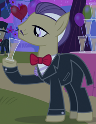 Size: 814x1046 | Tagged: safe, screencap, species:earth pony, species:pony, episode:simple ways, g4, my little pony: friendship is magic, background pony, bow tie, clothing, male, solo, stallion, suit, unnamed pony