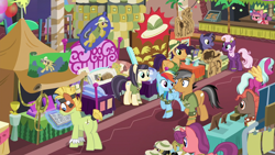 Size: 1920x1080 | Tagged: safe, screencap, character:daring do, character:endeavour, character:quibble pants, character:rainbow dash, species:earth pony, species:pegasus, species:pony, species:unicorn, episode:stranger than fanfiction, background pony, body pillow, carrot, carrot bun, carrot dog, cascada, daring daki, female, food, male, manga, mare, moonlight zephyr, ocean spray, pillar stone, ranma 1/2, sailor moon, stallion, unnamed pony