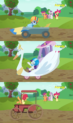 Size: 1280x2160 | Tagged: safe, screencap, character:apple bloom, character:applejack, character:rainbow dash, character:rarity, character:scootaloo, character:sweetie belle, species:pegasus, species:pony, episode:the cart before the ponies, g4, my little pony: friendship is magic, cutie mark crusaders, discovery family logo
