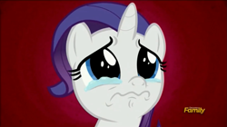 Size: 1275x713 | Tagged: safe, screencap, character:rarity, species:pony, species:unicorn, episode:the cart before the ponies, g4, my little pony: friendship is magic, crying, cute, discovery family logo, female, filly rarity, lip quiver, mare, raribetes, solo, teary eyes, wavy mouth