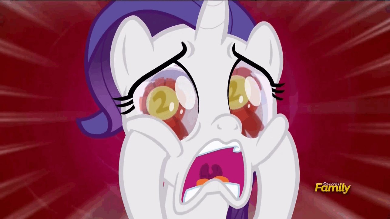 Size: 1286x724 | Tagged: safe, screencap, character:rarity, species:pony, episode:the cart before the ponies, g4, my little pony: friendship is magic, animated, faec, filly rarity, loop, marshmelodrama, reaction gif, ribbon, solo, squishy cheeks