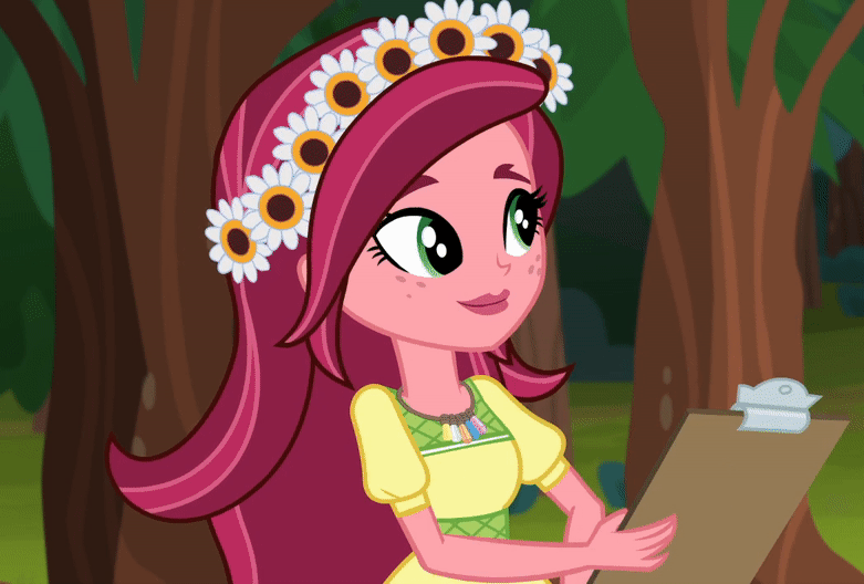 Size: 781x528 | Tagged: safe, screencap, character:gloriosa daisy, equestria girls:legend of everfree, g4, my little pony:equestria girls, animated, cute, daisybetes, geode of fauna, geode of shielding, geode of sugar bombs, geode of super speed, geode of super strength, magical geodes