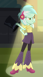 Size: 365x646 | Tagged: safe, screencap, character:lyra heartstrings, episode:all's fair in love & friendship games, equestria girls:friendship games, g4, my little pony:equestria girls, >:c, clothing, cropped, hat, top hat