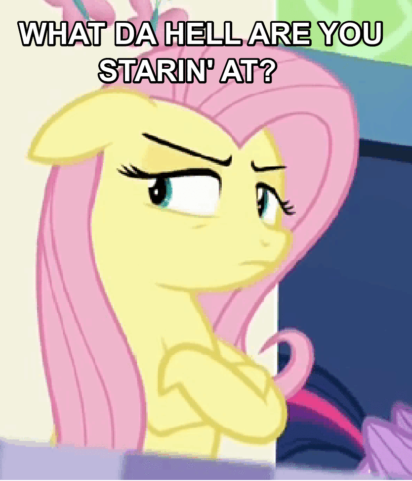 Size: 834x972 | Tagged: safe, screencap, character:fluttershy, species:pony, duckman, female, solo