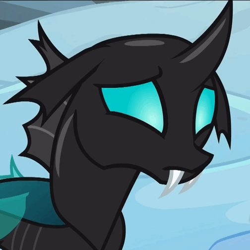 Size: 504x504 | Tagged: safe, screencap, character:thorax, species:changeling, episode:the times they are a changeling, g4, my little pony: friendship is magic, animated, behaving like a dog, cute, cuteling, floppy ears, head tilt, sad, sadorable, solo, thorabetes