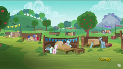 Size: 1366x768 | Tagged: safe, screencap, character:crackle pop, character:derpy hooves, character:diamond tiara, character:snips, character:train tracks, species:pegasus, species:pony, species:unicorn, episode:the cart before the ponies, g4, my little pony: friendship is magic, colt, discovery family logo, female, male, mare, randolph, snips' dad
