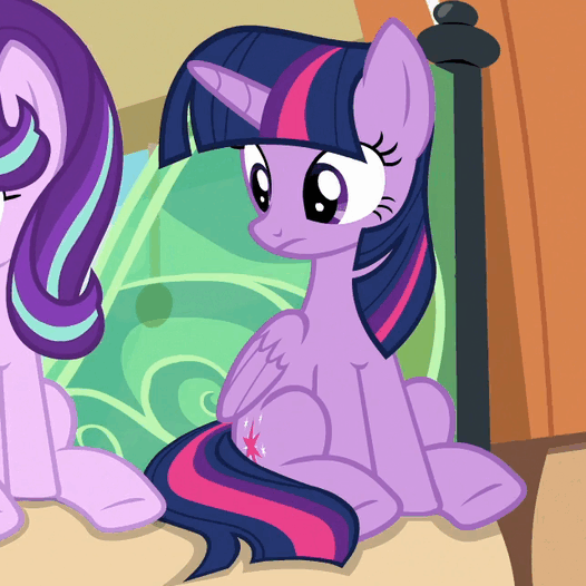 Size: 526x526 | Tagged: safe, screencap, character:starlight glimmer, character:twilight sparkle, character:twilight sparkle (alicorn), species:alicorn, species:pony, episode:the times they are a changeling, g4, my little pony: friendship is magic, animated, blinking, cute, gif, solo focus, twiabetes