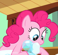 Size: 245x230 | Tagged: safe, screencap, character:pinkie pie, episode:baby cakes, g4, my little pony: friendship is magic, animated, bubble, bubble beard, fake beard, timlpgifs