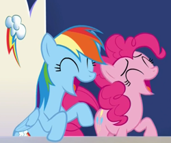 Size: 1236x1036 | Tagged: safe, screencap, character:pinkie pie, character:rainbow dash, species:pony, episode:28 pranks later, g4, my little pony: friendship is magic, big smile, cute, laughing, laughingmares.jpg, smiling