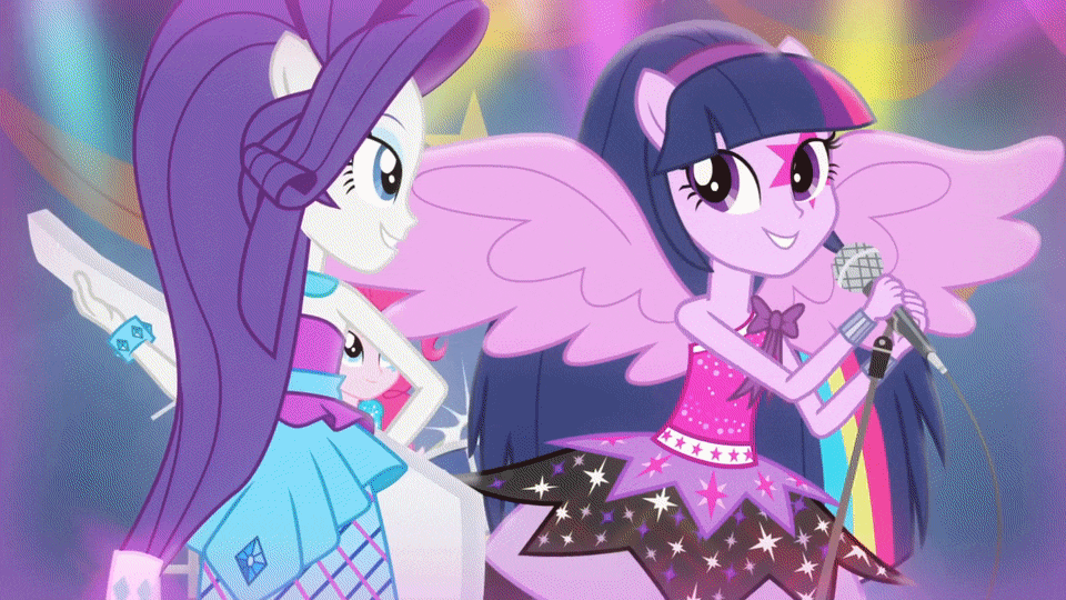 Size: 960x540 | Tagged: safe, screencap, character:pinkie pie, character:rainbow dash, character:rarity, character:twilight sparkle, episode:a perfect day for fun, equestria girls:rainbow rocks, g4, my little pony:equestria girls, animated, cute, dashabetes, diapinkes, drums, gif, guitar, keytar, musical instrument, ponied up, raribetes, the rainbooms, twiabetes