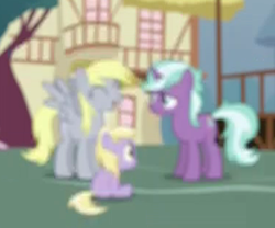 Size: 377x314 | Tagged: safe, screencap, character:derpy hooves, character:dinky hooves, species:pegasus, species:pony, episode:the fault in our cutie marks, g4, my little pony: friendship is magic, blurry, cropped, female, mare, sleeping willow